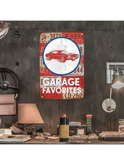 Декоративные металлические таблички Garage Favorites 20x30см, вариант, фото 5