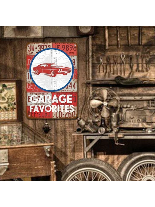 Декоративные металлические таблички Garage Favorites 20x30см, вариант, фото 8