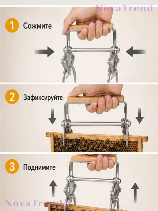 Нет бренда Захват для рамок улья пчеловодный, серый, фото 7
