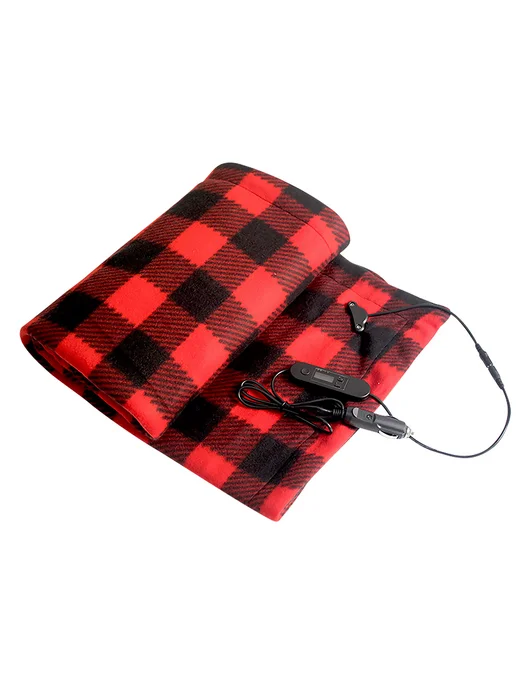 Автоэлектроодеяло на 12V, теплое, с таймером (Black Red), черный