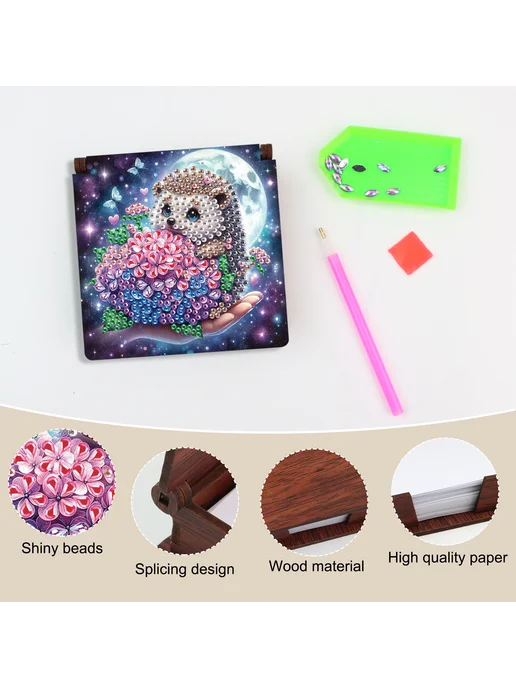 Деревянный набор для росписи hedgehog & hydrangea для офиса, вариант, фото 2
