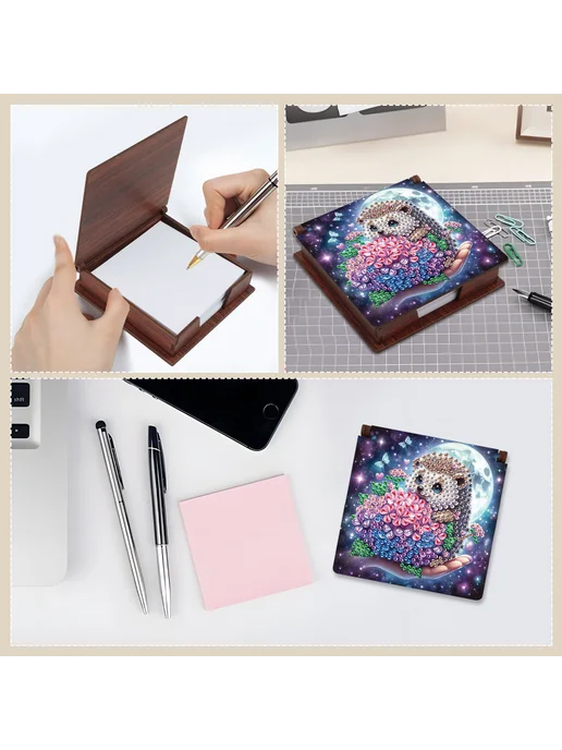 Деревянный набор для росписи hedgehog & hydrangea для офиса, вариант, фото 5