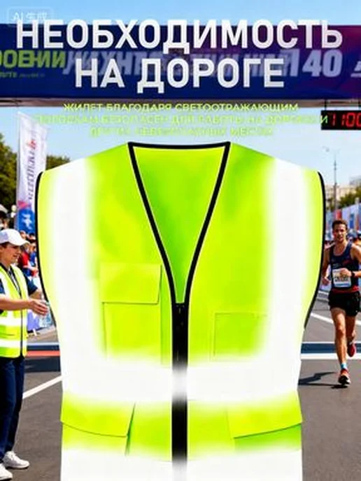 Светоотражающий жилет, размер Универсальный, вариант, фото 3
