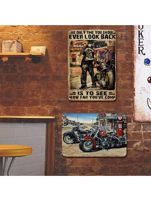 2 шт Металические таблички для гаража, винтаж, 20x30 см, 20x30 см, 2 шт, фото 4