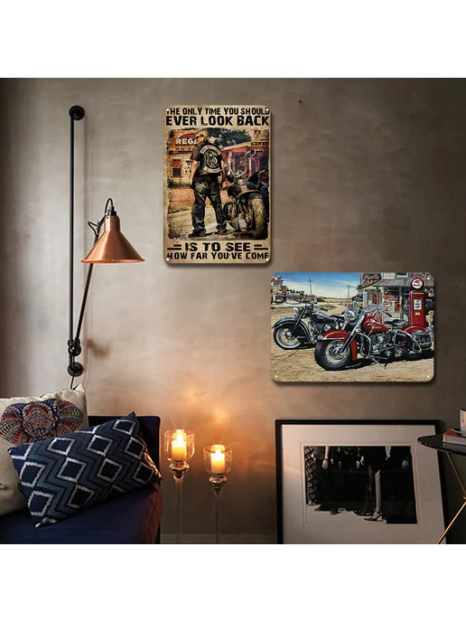 2 шт Металические таблички для гаража, винтаж, 20x30 см, 20x30 см, 2 шт, фото 6