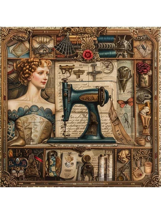 Класс. швейная машина 14CT DIY набор для крестика 40x40см, 40x40 см, фото 2