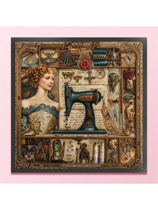 Класс. швейная машина 14CT DIY набор для крестика 40x40см, 40x40 см, фото 3