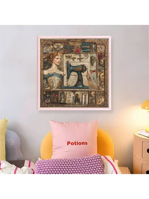 Класс. швейная машина 14CT DIY набор для крестика 40x40см, 40x40 см, фото 4