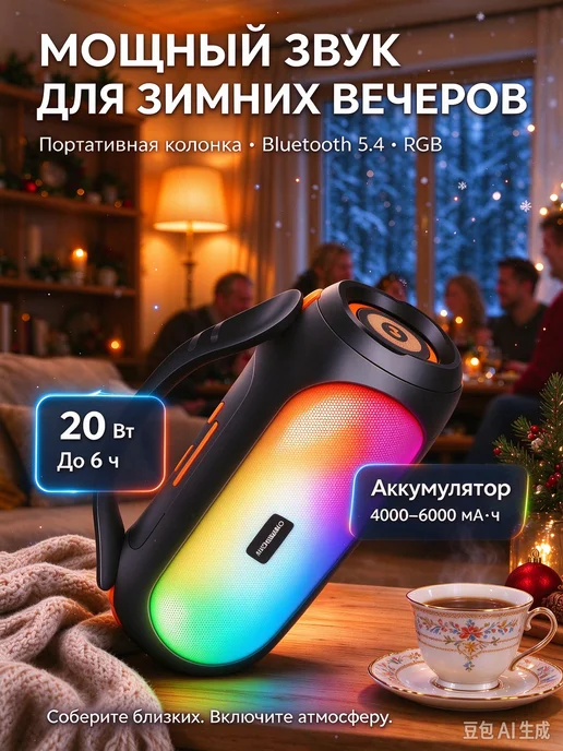 Беспроводная портативная Bluetooth колонка，40 Вт, 40 Вт