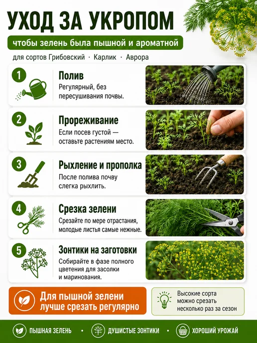 Аэлита Агрофирма Семена укроп на зонтик и засолку, набор 3 сорта, зеленый, фото 3
