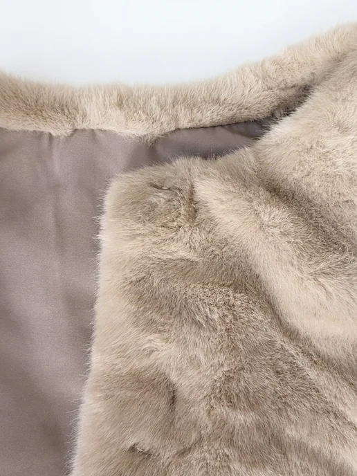 ASORTIMART Жилетка меховая утепленная с кулиской, бежевый, фото 8