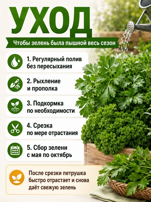 Аэлита Агрофирма Семена петрушка корневая и листовая, набор 3 сорта, зеленый, фото 5