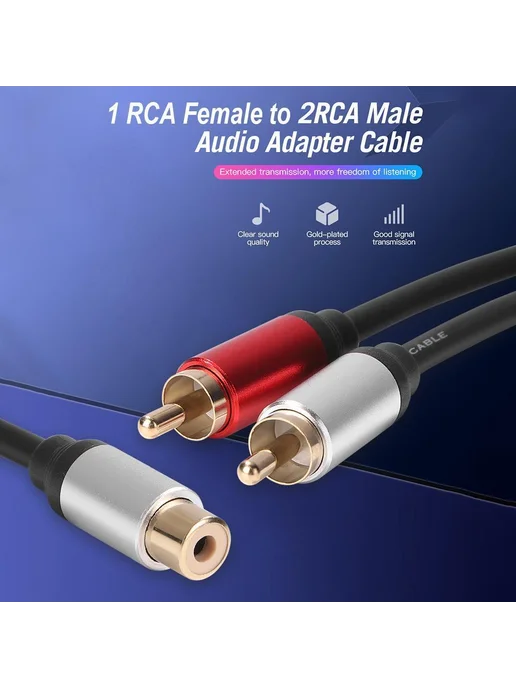 RCA 1F на 2M аудио разветвитель для усилителя и сабвуфера, вариант, фото 6