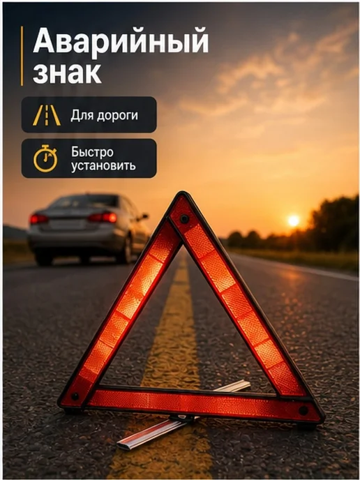 Знак аварийной остановки складной 30х30 см, 30x30 см, фото 2