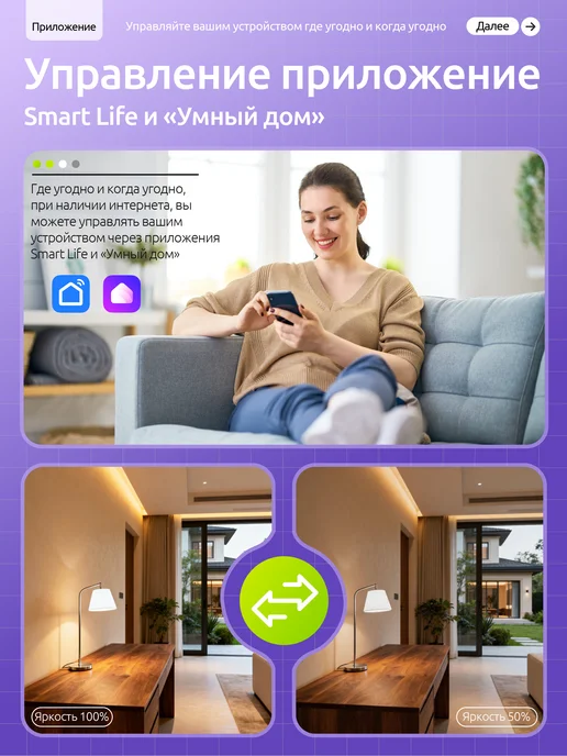 Auronen Умный Zigbee диммер 1канала с Алисой, белый, фото 7