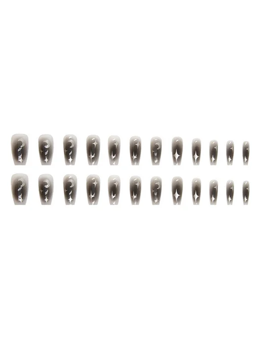 Lux Nails Накладные ногти балетки градиент звёзды 24 шт с клеем, 24 шт, фото 7
