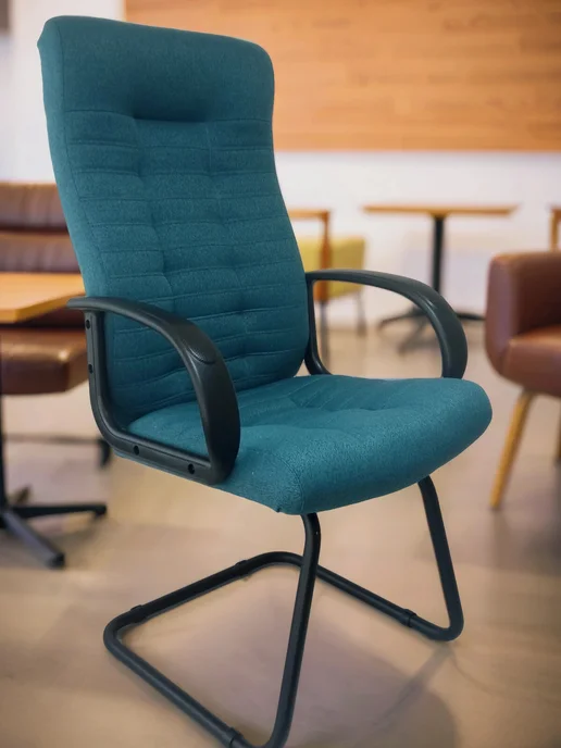 Stylchairs Конференц-кресло Атлант, ткань рогожка морская волна, синий