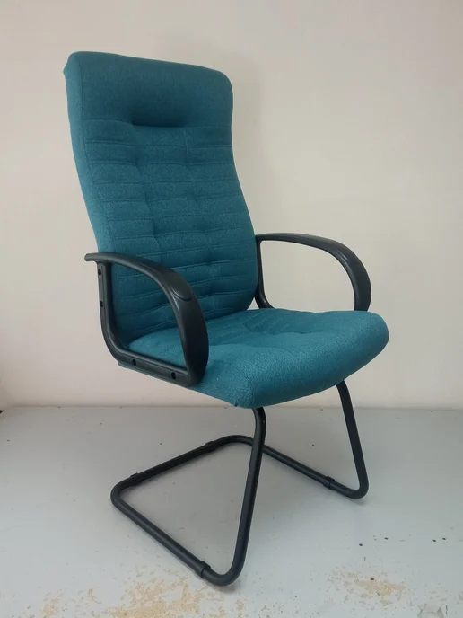 Stylchairs Конференц-кресло Атлант, ткань рогожка морская волна, синий, фото 6