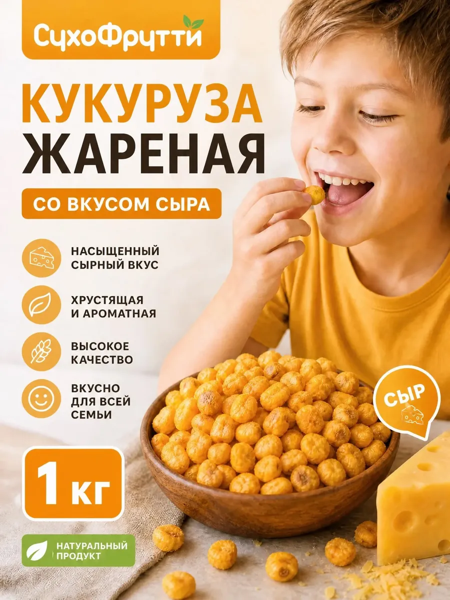 Кукуруза жареная с сыром 1 кг