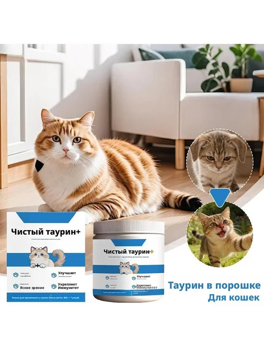 Таурин для кошек порошок для поддержки сердца и зрения 200, вариант, фото 3
