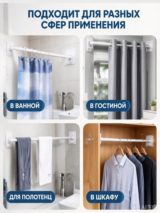 8 Шт самоклеящийся кронштейн для штор без гвоздей, 8 шт, фото 2