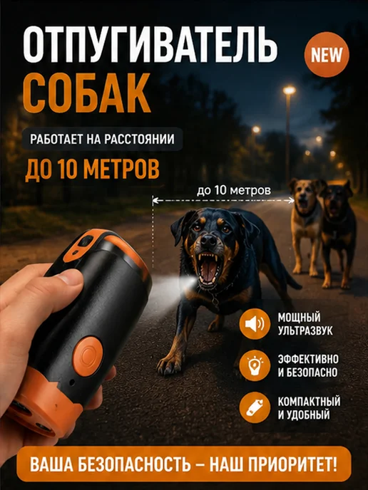 Отпугиватель собак ультразвуковой, оранжевый