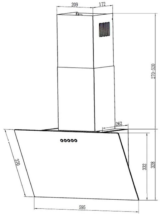 DeLonghi Вытяжка Paula 606 NB, 650 м3 ч, отвод рециркуляция, черный, фото 6