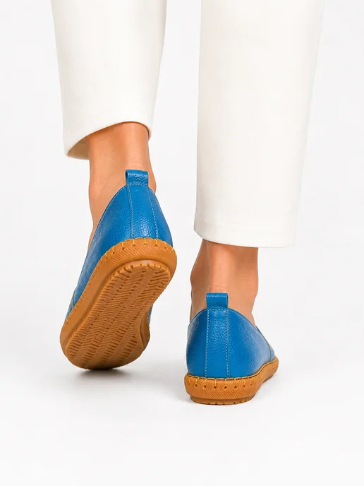 Luna shoes Мокасины туфли натуральная кожа, голубой, фото 3