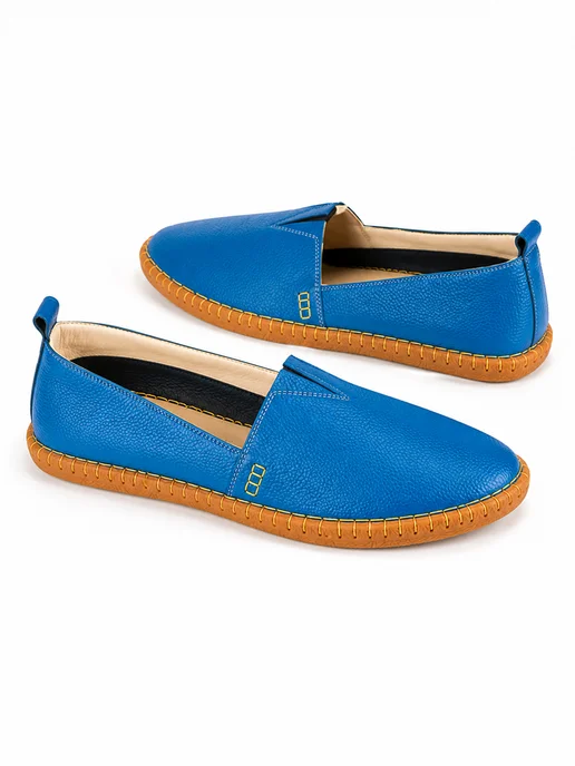 Luna shoes Мокасины туфли натуральная кожа, голубой, фото 4