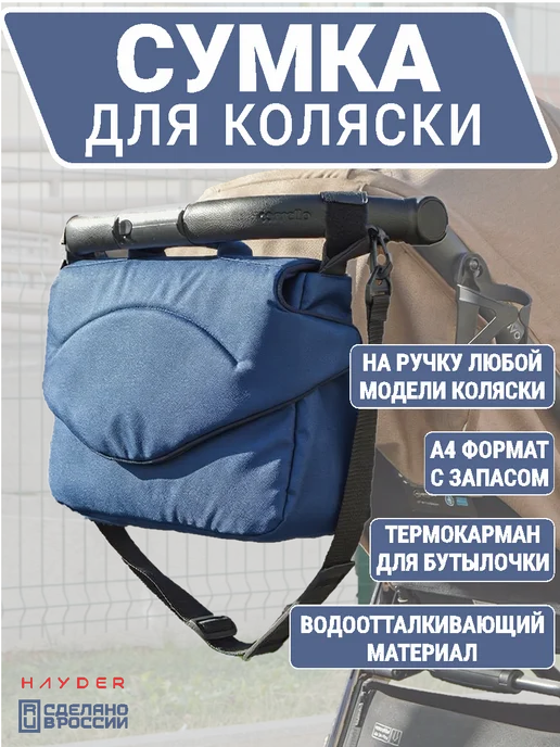 HAYDER Сумка для коляски прогулочной и мамы, синий