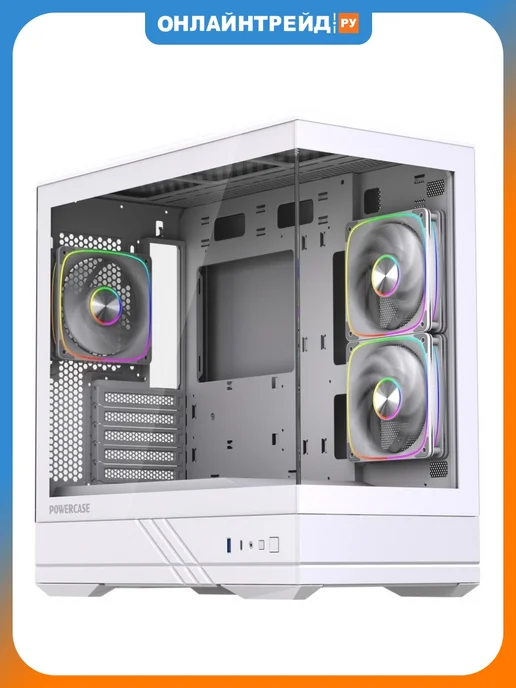Powercase Корпус GT3 ARGB, белый, белый