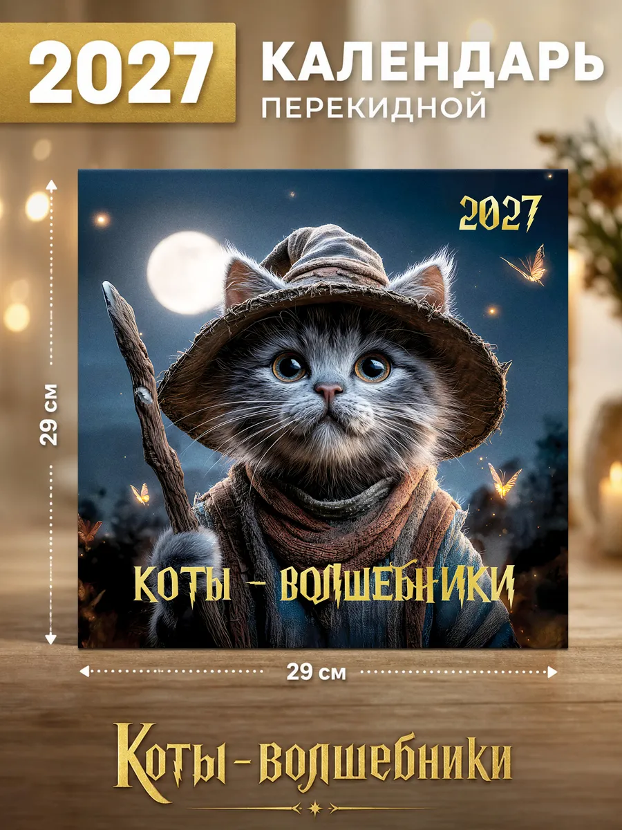 Календарь настенный "Коты-волшебники" 29х29 см