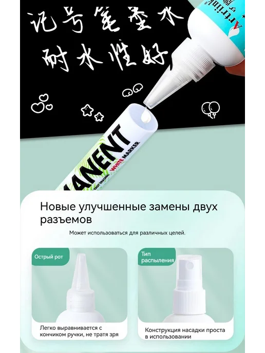Чернила для заправки перманентных маркеров, белые, 100мл,1, 100 мл, фото 5
