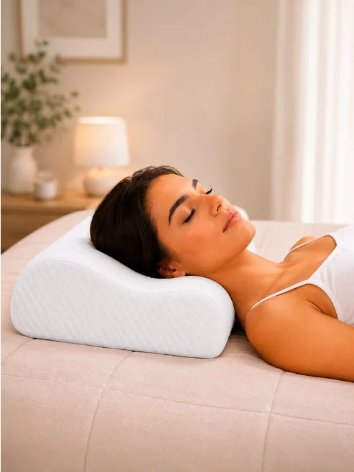 MemorySleep Ортопедическая подушка для сна, с эффектом памяти 50x30см, высота 10 см, анатомическая подушка для взрослых, 50x30 см, фото 2