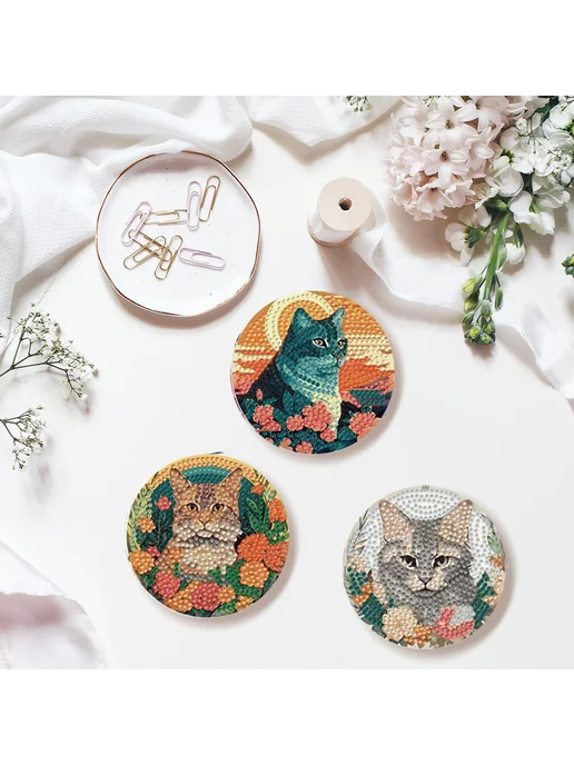 8 шт. Доски для кофе с держателем, роспись кошки, DIY, 8 шт, фото 6