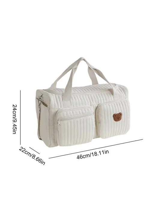 Женская сумка для мамы с мишкой и цветами, вместительная, мн, вариант, фото 6