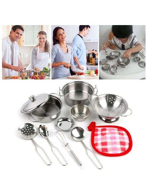 Набор детской посуды мини-кухня, игрушечная плита, для, вариант, фото 7