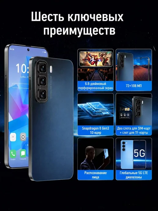 Смартфон Infinix Hot 50 16/1024 ГБ, фиолетовый, фото 4