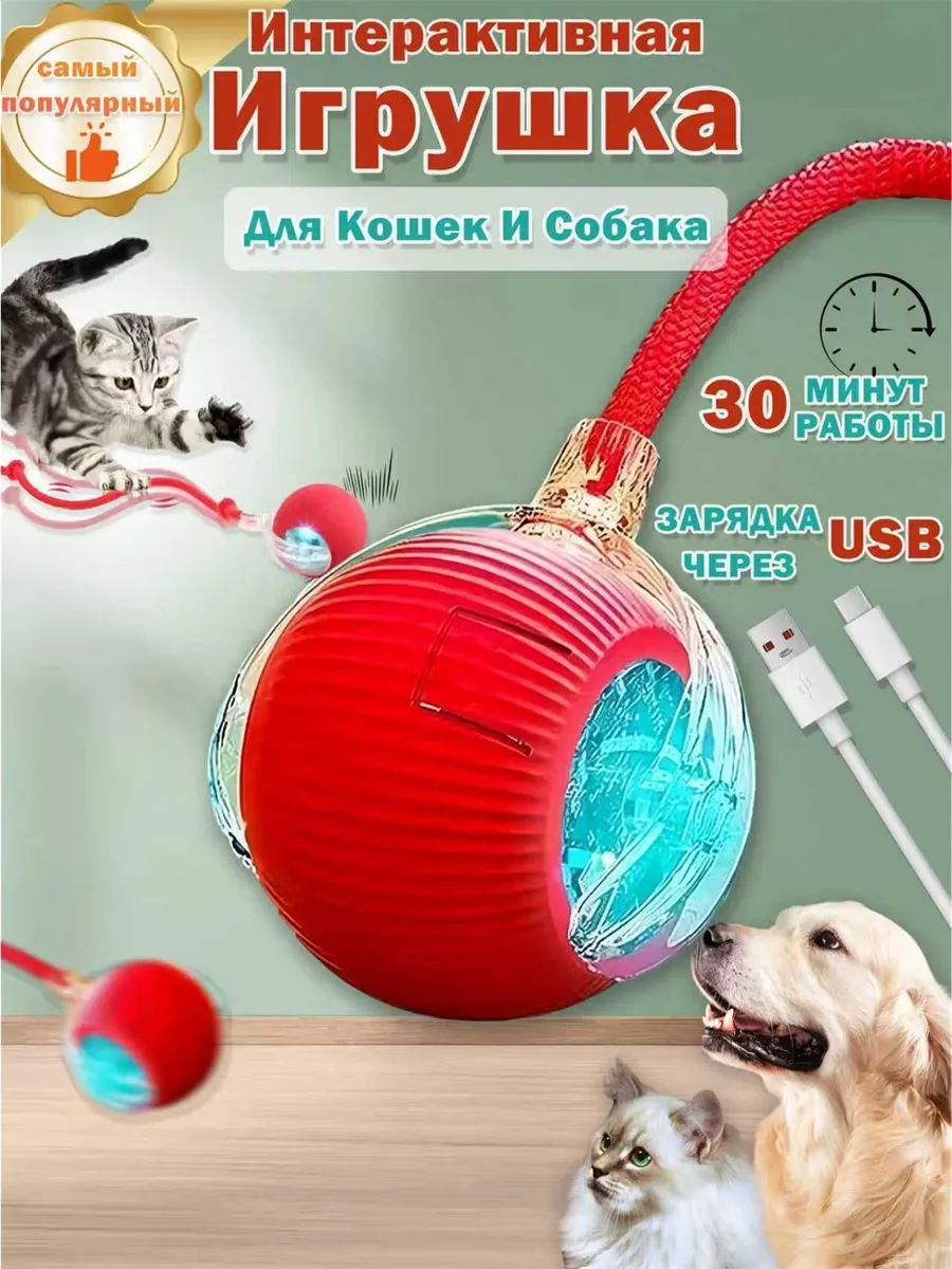 Умный мячик для кошек,игрушки для котят,Зарядка через