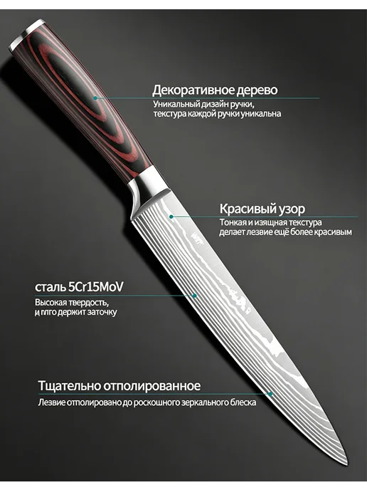 HZYLYML Японский набор кухонных ножей, сверхострые, серый, фото 2