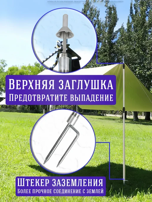 Стойки для палатки и тента 100-250 cm, серый, фото 2