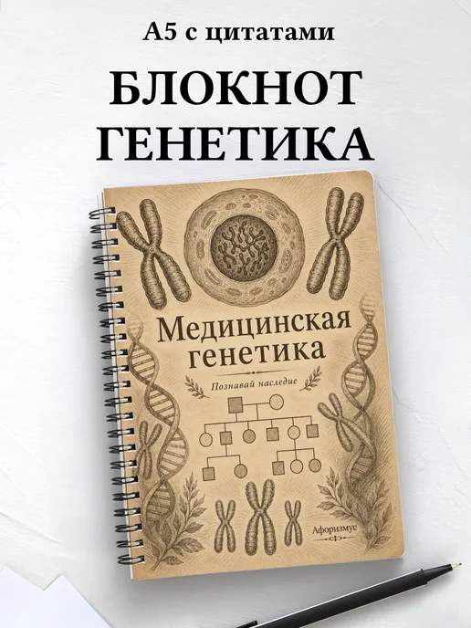 Блокнот Медицинская генетика с мотивирующими цитатами