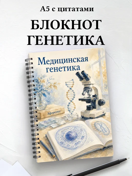 Блокнот Медицинская генетика с мотивирующими цитатами