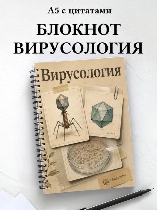 Блокнот Вирусология с мотивирующими цитатами