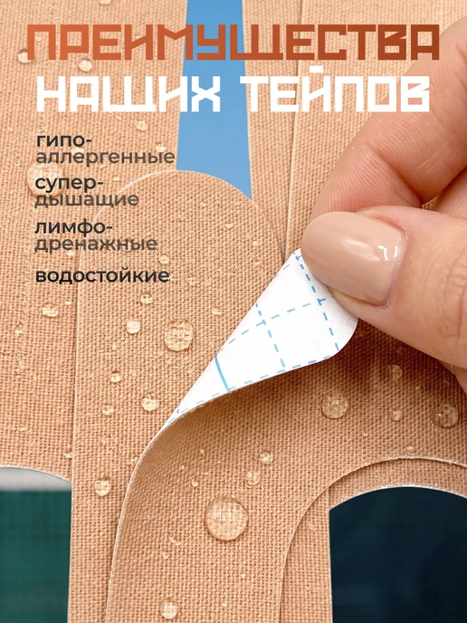 Tape One Кинезио тейп для тела и лица 5см. х 5м, 6 шт, фото 6