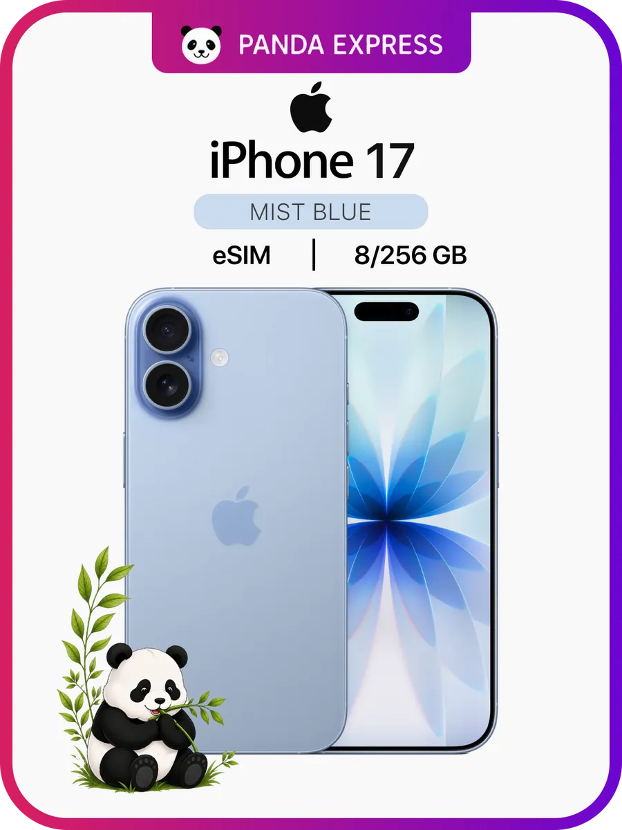 Apple Смартфон iPhone 17, 8 256GB, Mist Blue, eSIM