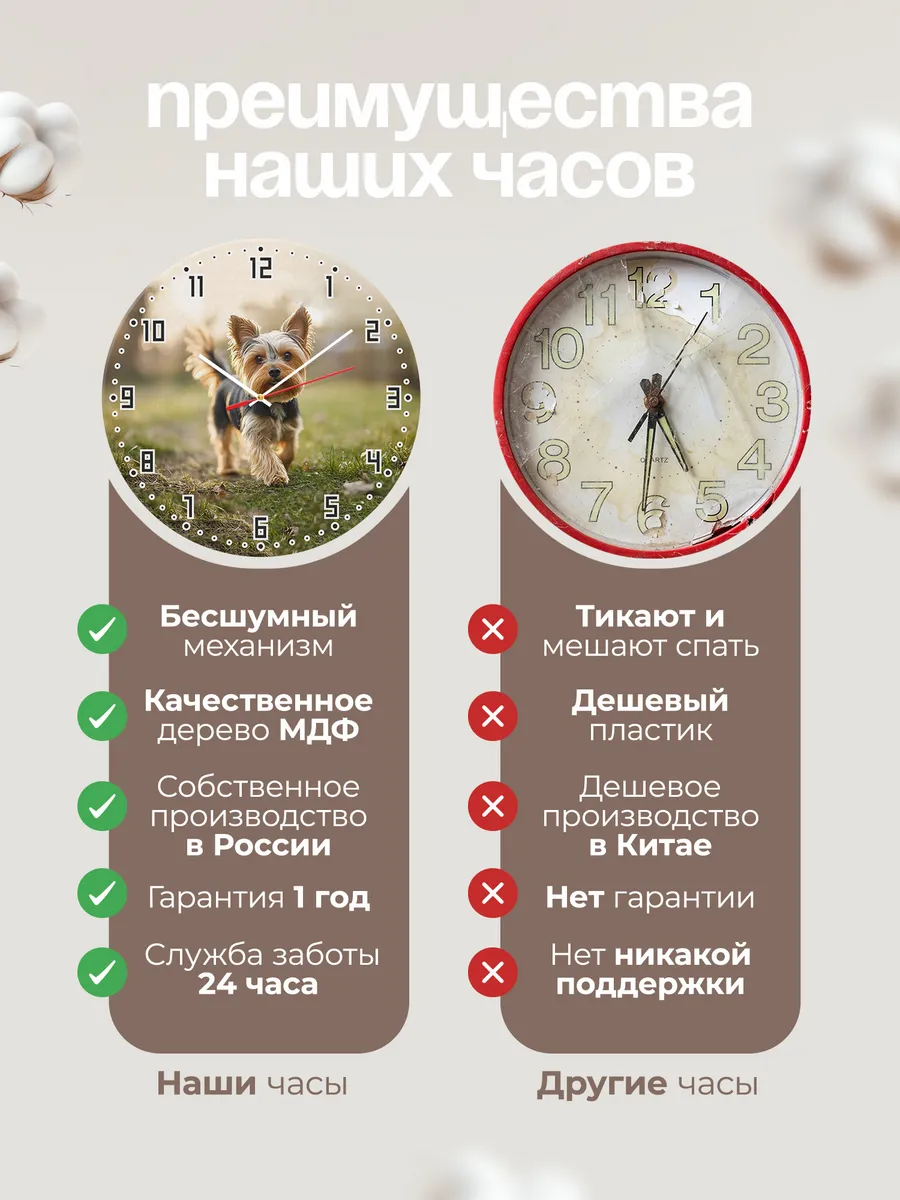 Часы настенные "с йоркшерскимтерьером" — фото 10