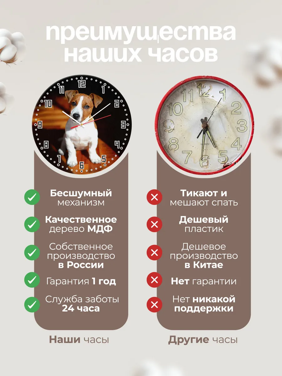 Часы настенные "щенок Джек рассел терьер" — фото 10