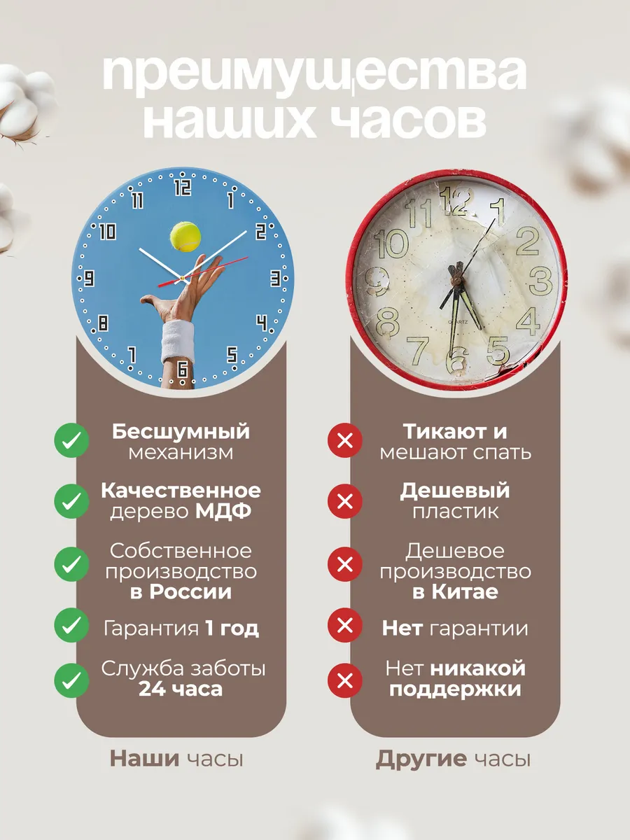 Часы настенные "Теннисистке" — фото 10