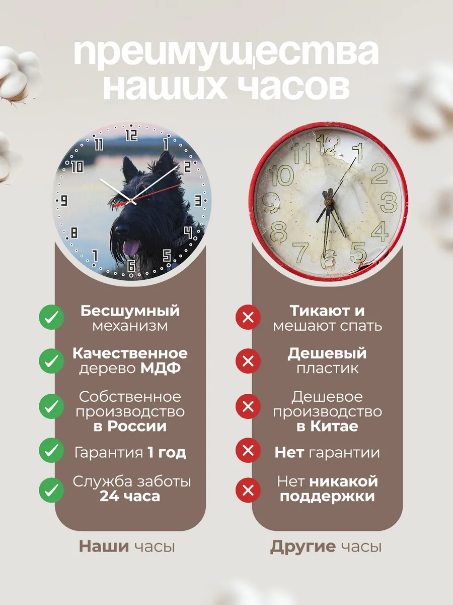 Часы настенные "Шотландский терьер порода" — фото 10
